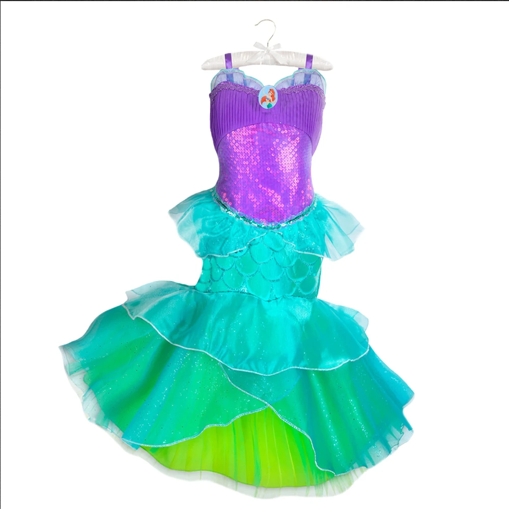 Платье Русалочка Ариэль детское вечернее платье с цветочным принтом | Детская