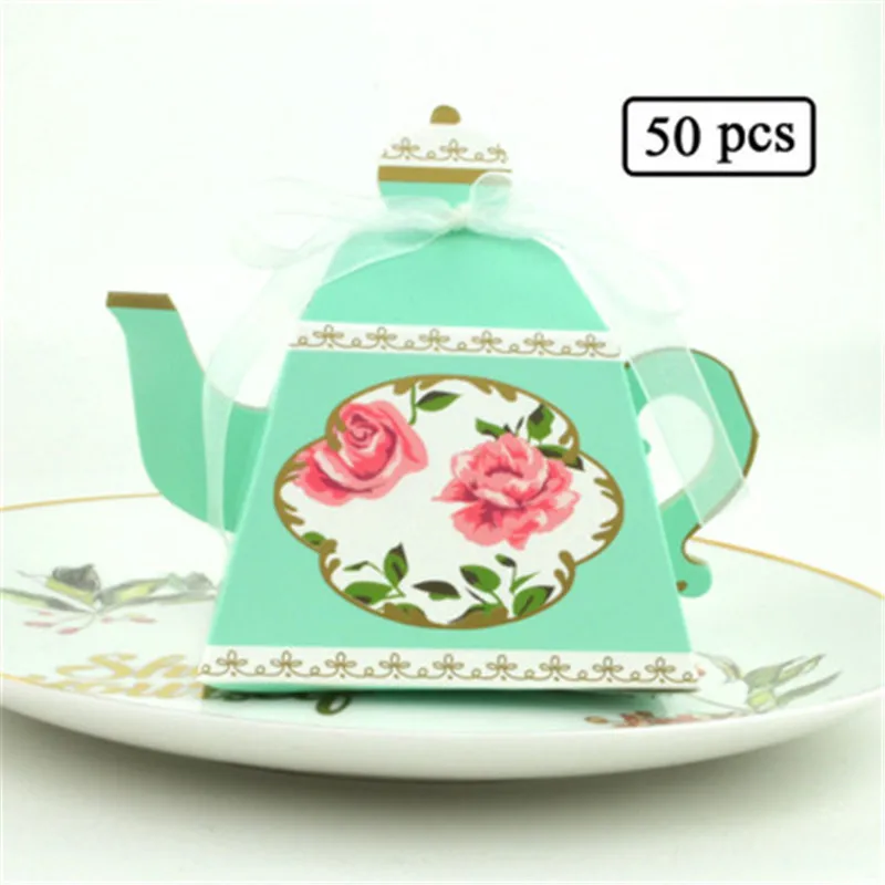 50pcs Paper Teapot Candy Boxes for Wedding Birthday Home Party Supplier Pastry Chocolate Boxes with Ribbon
50pcs Paper Teapot Candy Boxes for Wedding Birthday Home Party Supplier Pastry Chocolate Boxes with Ribbon