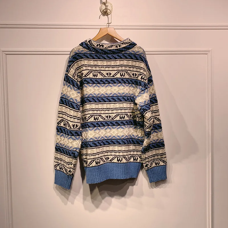 2020 Autumn and Winter Personality Geometric Retro Jacquard Loose Round Neck Sweater Sweater Women's Top
2020 Autumn and Winter Personality Geometric Retro Jacquard Loose Round Neck Sweater Sweater Women's Top