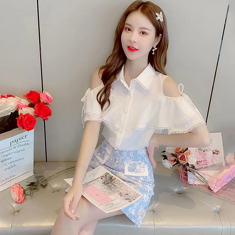 Fashion Office Lady Two-piece Suit 2021 New Strapless Chiffon Shirt Top + Mini Skirt Suits 2-Piece Sets Womens Outfits Y521
Fashion Office Lady Two-piece Suit 2021 New Strapless Chiffon Shirt Top + Mini Skirt Suits 2-Piece Sets Womens Outfits Y521