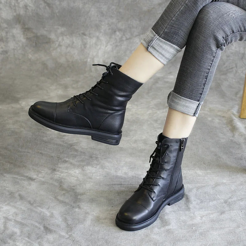 202New ProductNew SummerStyleSingle Boots HanDmade Leather Short Boots Female Martin Boots Low Heel Flat Lace Low Boots Low Tube
202New ProductNew SummerStyleSingle Boots HanDmade Leather Short Boots Female Martin Boots Low Heel Flat Lace Low Boots Low Tube