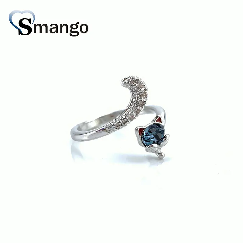 Оригинальные кристаллы Swarovski регулируемые кольца в форме лисы хорошее ювелирное
