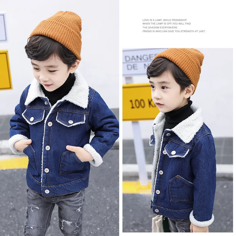2020 Autumn Winter Boys Lambs Wool hair Coats Canvas Style Children Denim Jacket Kids Keep warm Cotton Thick Outerwear Clothes
2020 Autumn Winter Boys Lambs Wool hair Coats Canvas Style Children Denim Jacket Kids Keep warm Cotton Thick Outerwear Clothes