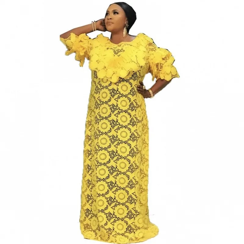 Super Size Lace Dresses 2021 New African Women Dashiki Fashion Water-soluble Lace Loose Embroidery Long Dress Africa Clothing
Super Size Lace Dresses 2021 New African Women Dashiki Fashion Water-soluble Lace Loose Embroidery Long Dress Africa Clothing