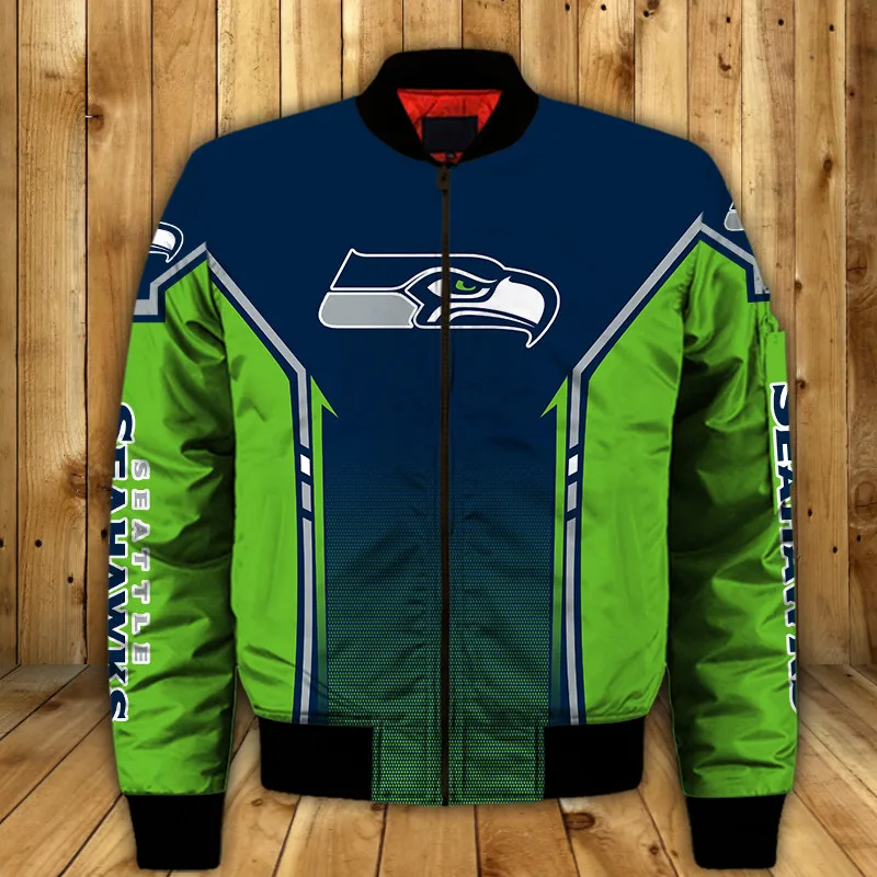 2021 Seattle Men's Warm Winter Jacket Green and blue stitching dot cartoon seabird print Fashion 3D Seahawks Jackets
2021 Seattle Men's Warm Winter Jacket Green and blue stitching dot cartoon seabird print Fashion 3D Seahawks Jackets