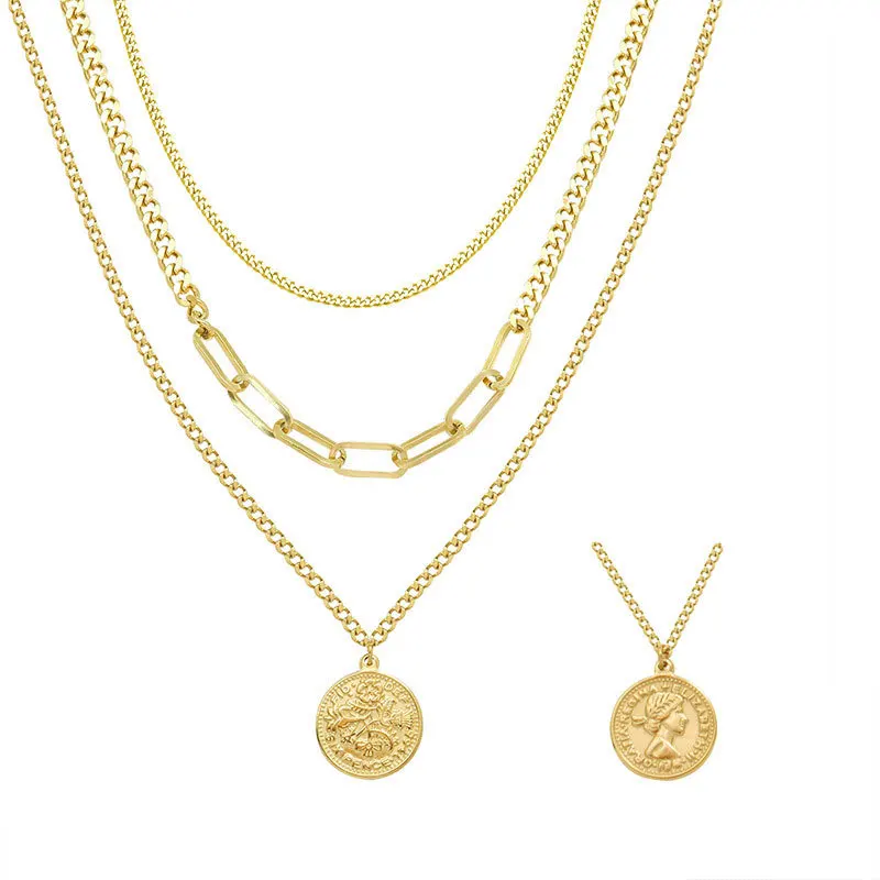 Multi-layer Necklace Round Brand Portrait Stainless Steel For Women's Punk Gift Gold Chain Boho Accessories 2021 Pubg Jewelry
Multi-layer Necklace Round Brand Portrait Stainless Steel For Women's Punk Gift Gold Chain Boho Accessories 2021 Pubg Jewelry