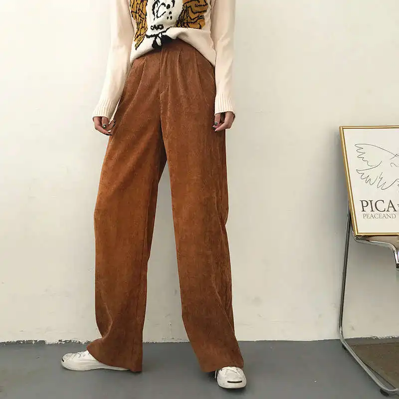 Corduroy Pants Women Loose High Waist Wide Leg Baggy Pants Korean Fashion Vintage Casual Long Streetwear Women Trousers C7550
Corduroy Pants Women Loose High Waist Wide Leg Baggy Pants Korean Fashion Vintage Casual Long Streetwear Women Trousers C7550