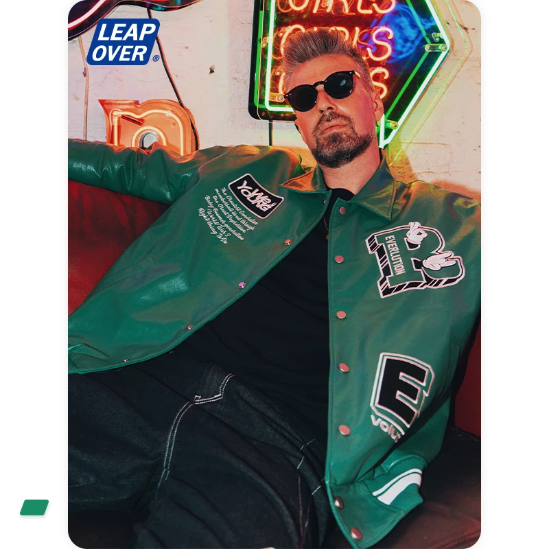 Streetwear Vintage Baseball Jacket Mens Embroidered Biker Leather Jacket Outwear Man Faux Leather motorcycle jacket Men Coat
Streetwear Vintage Baseball Jacket Mens Embroidered Biker Leather Jacket Outwear Man Faux Leather motorcycle jacket Men Coat