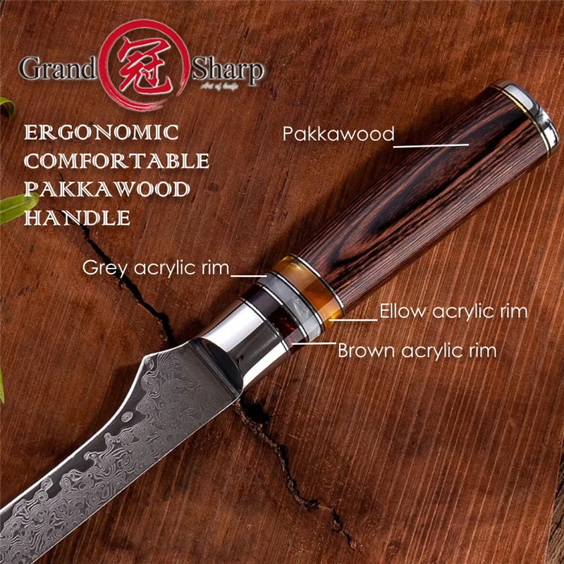 5.5'' Damascus Kitchen Boning Knife Japanese Damascus VG10 Blade Carbon Steel Kitchen Knives Slicing Knife Cooking Grandsharp
5.5'' Damascus Kitchen Boning Knife Japanese Damascus VG10 Blade Carbon Steel Kitchen Knives Slicing Knife Cooking Grandsharp