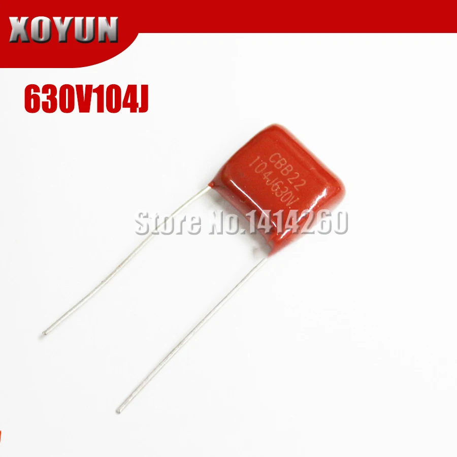 10 шт./лот CBB22 630V104J 100NF 0 1 мкФ шаг мм 104J 630V CBB полипропиленовый пленочный