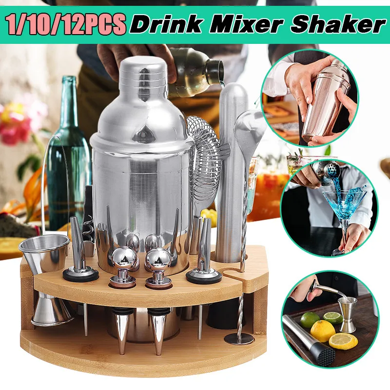 1/10/12-Pieces Cocktail Shaker Set 750ML kit Bartender Kit shakers Stainless Steel Bar Tool Set with Stylish Bamboo Stand
1/10/12-Pieces Cocktail Shaker Set 750ML kit Bartender Kit shakers Stainless Steel Bar Tool Set with Stylish Bamboo Stand