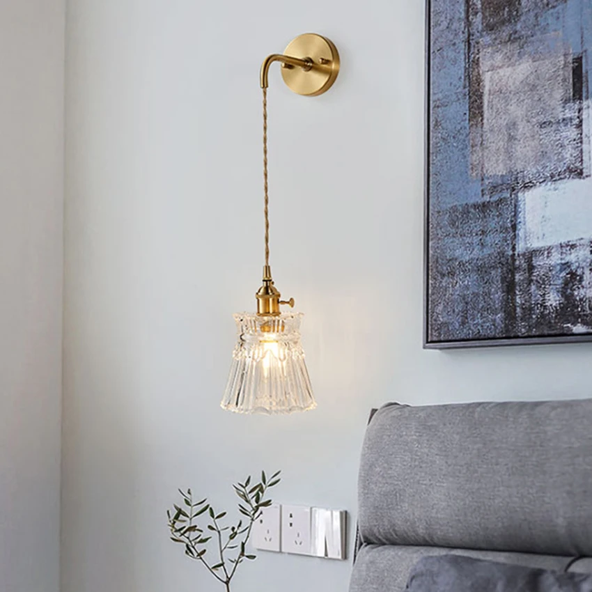 Nordic bedside wall lamps postmodern simple bedroom living room brass wall light fixture restaurant cafe aisle glass wall sconce
Nordic bedside wall lamps postmodern simple bedroom living room brass wall light fixture restaurant cafe aisle glass wall sconce
