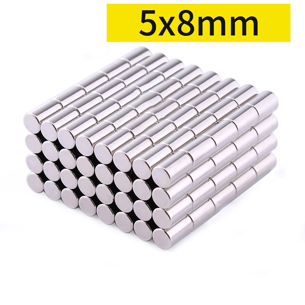 Круглые неодимовые магниты диаметром 5 мм, 10/20/50/100 шт., 8 мм толщиной, редкоземельные сильные поделки, постоянный магнит N35 
Круглые неодимовые магниты диаметром 5 мм, 10/20/50/100 шт., 8 мм толщиной, редкоземельные сильные поделки, постоянный магнит N35