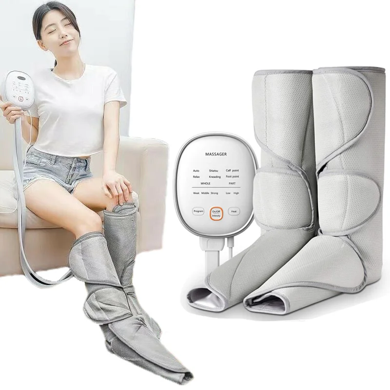 

Air Compression Leg Massager Circulation Device Calf Neuropathy Massage for Calves Legs Ankles and Feet 3 Intensities 6 Modes