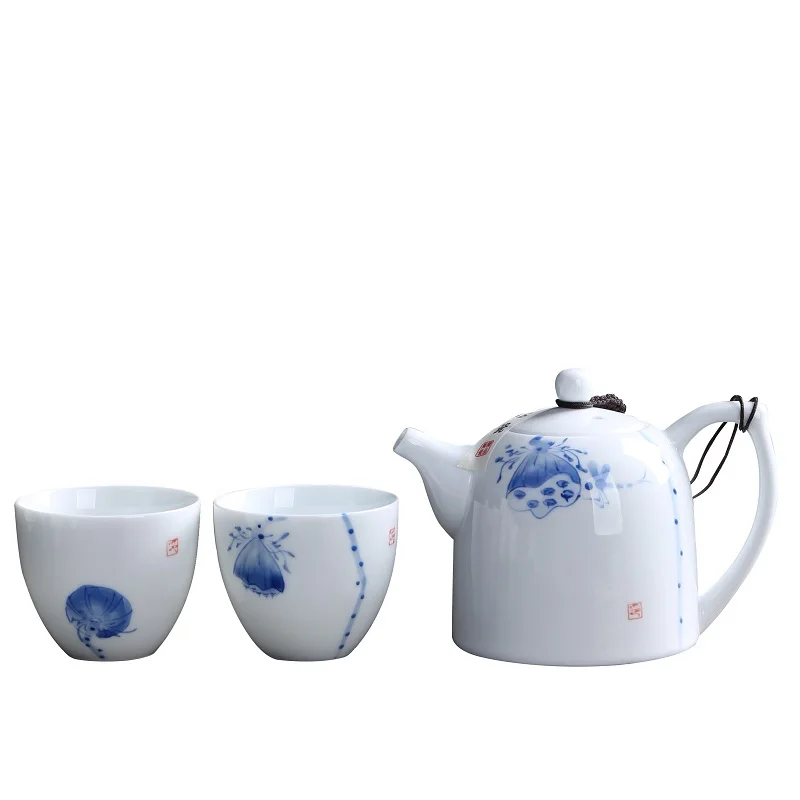 White Porcelain One Pot Two Cups Hand-painted Gong Fu Tea Set Travel Office Portable Teapot Teacup Basket Colorful Lotus
White Porcelain One Pot Two Cups Hand-painted Gong Fu Tea Set Travel Office Portable Teapot Teacup Basket Colorful Lotus