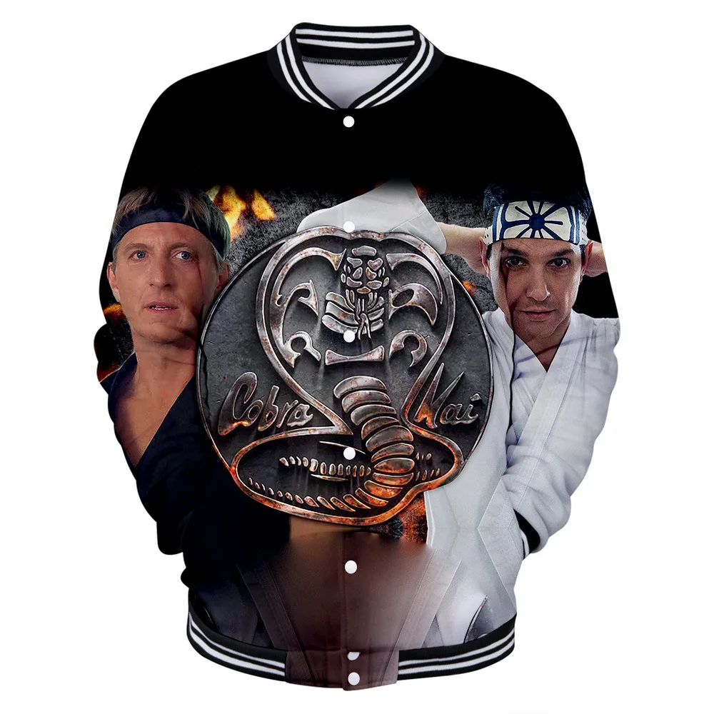 Бейсбольная куртка Cobra Kai для мужчин и женщин, Детская куртка, бейсбольная куртка в стиле Харадзюку, свитшоты для мальчиков и девочек, куртки
Бейсбольная куртка Cobra Kai для мужчин и женщин, Детская куртка, бейсбольная куртка в стиле Харадзюку, свитшоты для мальчиков и девочек, куртки