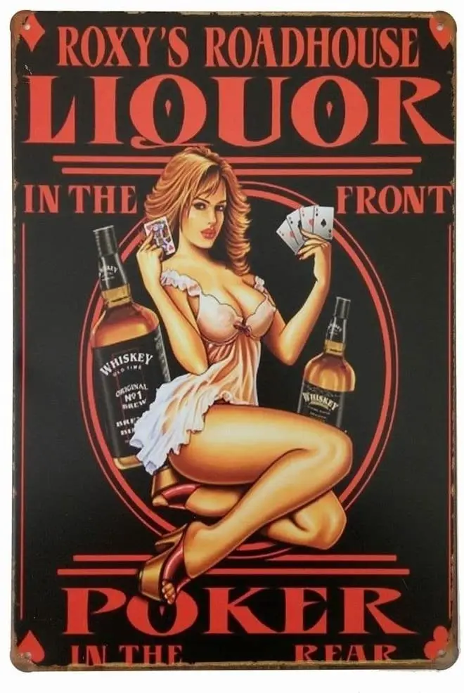 Mega-deal Whiskey Liquor in The Front Poker in The Rear, Sexy Bar Girl Retro Bar Decor Tin Sign 12" X 8"
Mega-deal Whiskey Liquor in The Front Poker in The Rear, Sexy Bar Girl Retro Bar Decor Tin Sign 12" X 8"