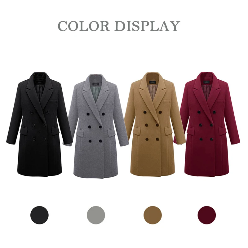 New Oversize Windbreaker Women's Mid Length Woolen Overcoat Solid Color Double-Breasted Long Sleeve Casual 5XL Plus Women Jacket
New Oversize Windbreaker Women's Mid Length Woolen Overcoat Solid Color Double-Breasted Long Sleeve Casual 5XL Plus Women Jacket