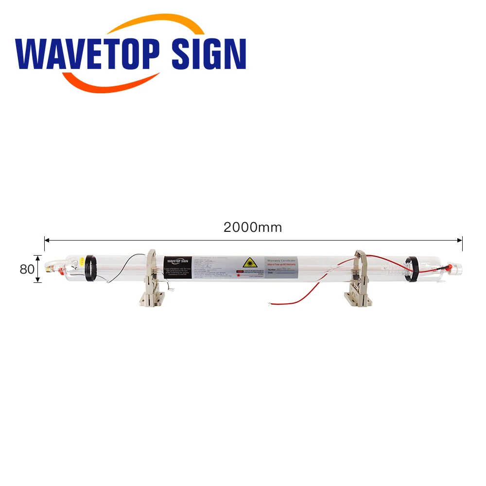 Лазерная трубка WaveTopSign Co2 WT2000 180 Вт лазерная стеклянная длиной 2000 мм диаметром 80