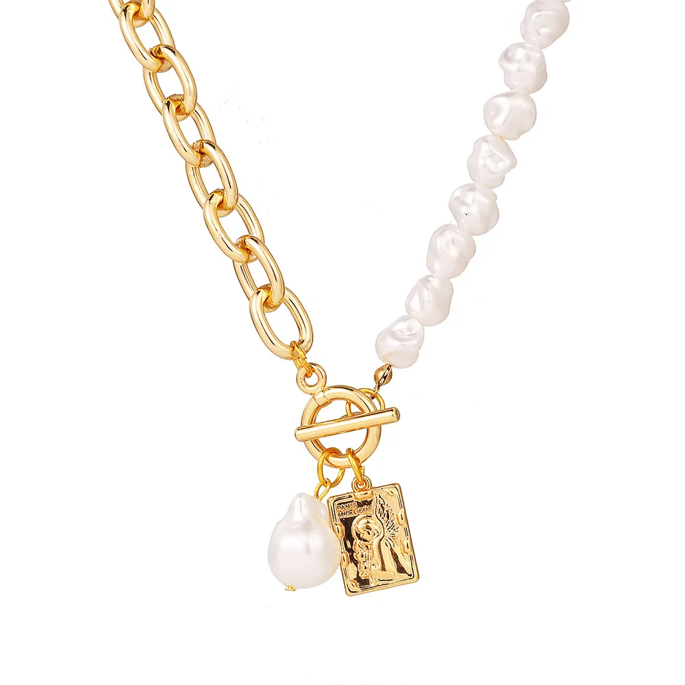 Vintage Baroque Irregular Pearl Lock Chains Necklace 2021 Geometric Aangel Pendant Love Necklaces for Women Punk Jewelry
Vintage Baroque Irregular Pearl Lock Chains Necklace 2021 Geometric Aangel Pendant Love Necklaces for Women Punk Jewelry