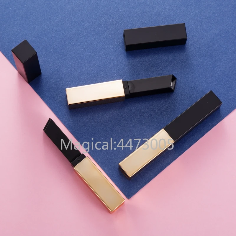 

10/30/50pcs Black Gold Square Direct Hot Filling Empty Lipstick Tube Lip Balm Container Lipstick Shell Packaging Cosmetics