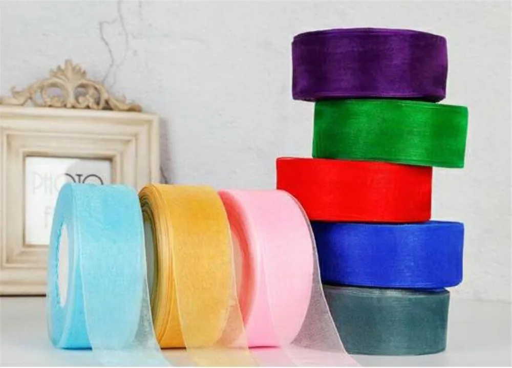 New 50pcs/lot 4cm x 45m Solid Color Organza Tulle Ribbons Roll Gift Wrapping Packing DIY Organza Tape Party Christmas Decoration
New 50pcs/lot 4cm x 45m Solid Color Organza Tulle Ribbons Roll Gift Wrapping Packing DIY Organza Tape Party Christmas Decoration