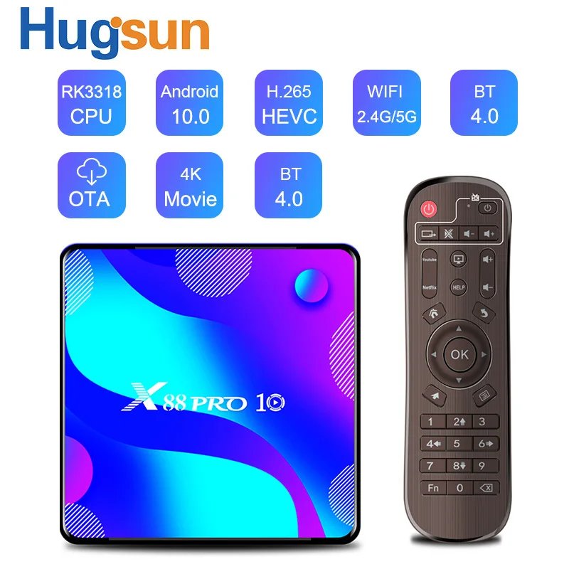 European standard set-top box Android10.0 RK3318 5GWIFI Bluetooth HD network set-top box tv box
European standard set-top box Android10.0 RK3318 5GWIFI Bluetooth HD network set-top box tv box