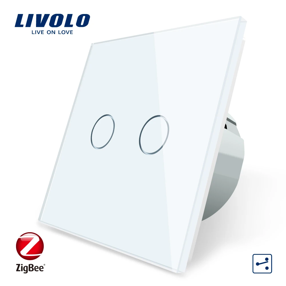 

Livolo EU standard Smart Wireless Intelligence App,wifi Wall Switches ,2 Gang 2ways,Work ZigBee Switch for Google Home ,Alexa