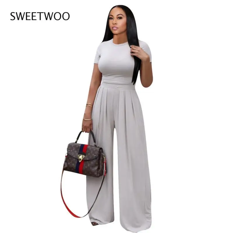 2021 Summer Solid Color Short-Sleeved Top and Wide-Leg Pants Suit Ladies Casual Two-Piece Suit Casual Wear
2021 Summer Solid Color Short-Sleeved Top and Wide-Leg Pants Suit Ladies Casual Two-Piece Suit Casual Wear