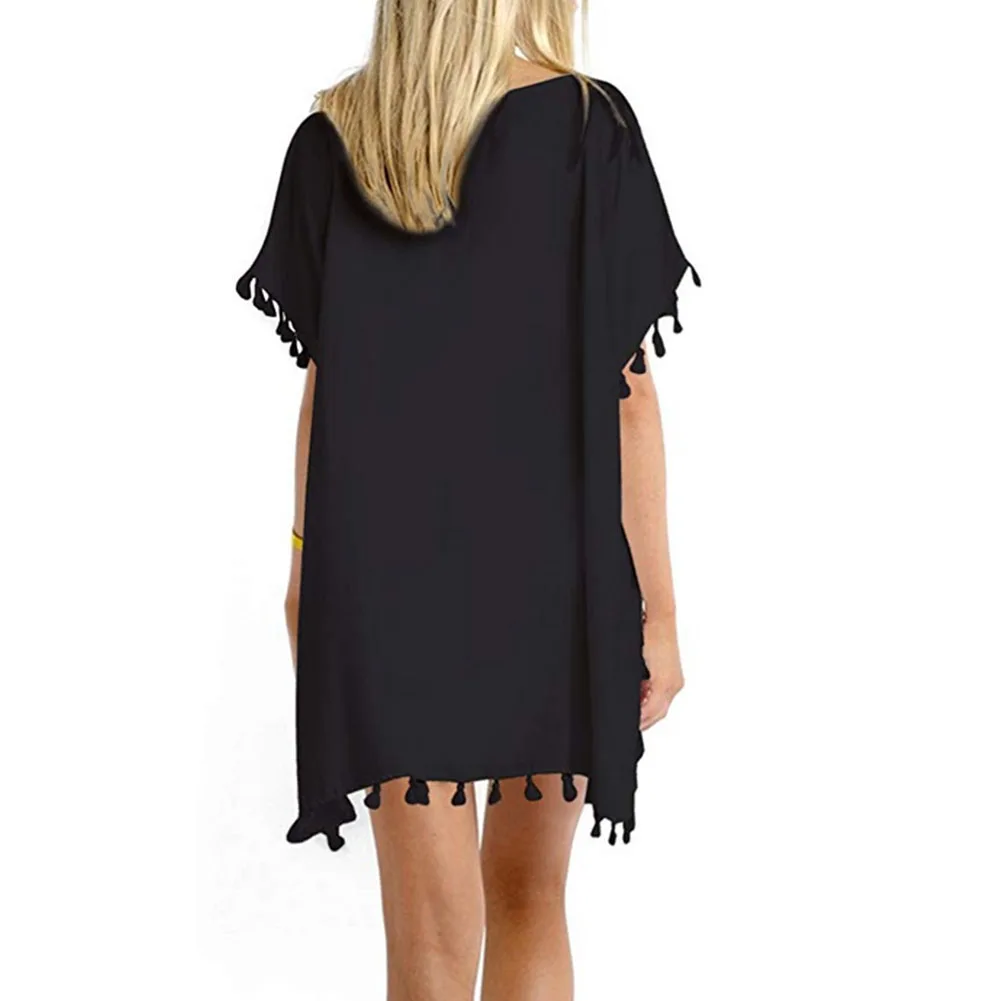 2021 New Summer Hot Sale Women's Stylish Chiffon Tassel Short Sleeve Chiffon Top Beachwear Bikini Swimsuit Cover up - Black
2021 New Summer Hot Sale Women's Stylish Chiffon Tassel Short Sleeve Chiffon Top Beachwear Bikini Swimsuit Cover up - Black