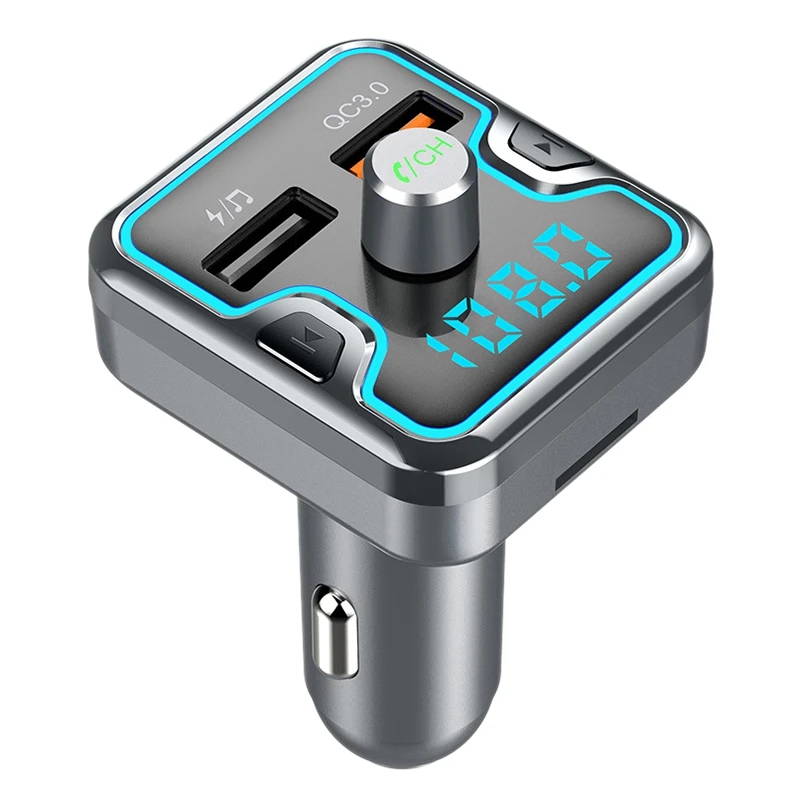 

Bluetooth FM Transmitter,Car Bluetooth Hands Free MP3 Player with 2 USB Ports for Smartphones Audio Players