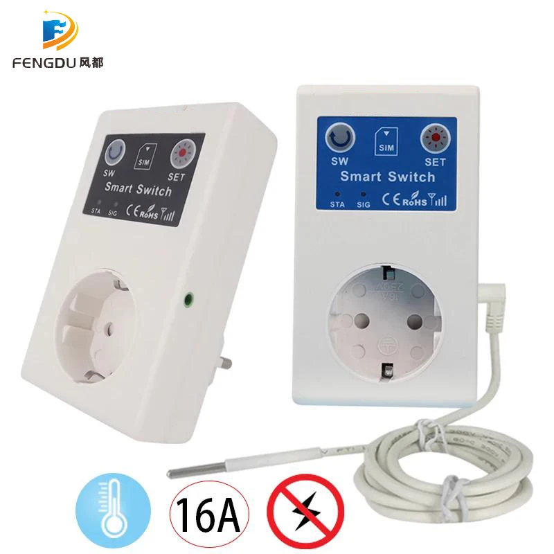 16A GSM SMS Smart Power Socket Outlet Temperature Sensor Controller Plug Intelligent Relay Switch Home Automation Remote Control
16A GSM SMS Smart Power Socket Outlet Temperature Sensor Controller Plug Intelligent Relay Switch Home Automation Remote Control