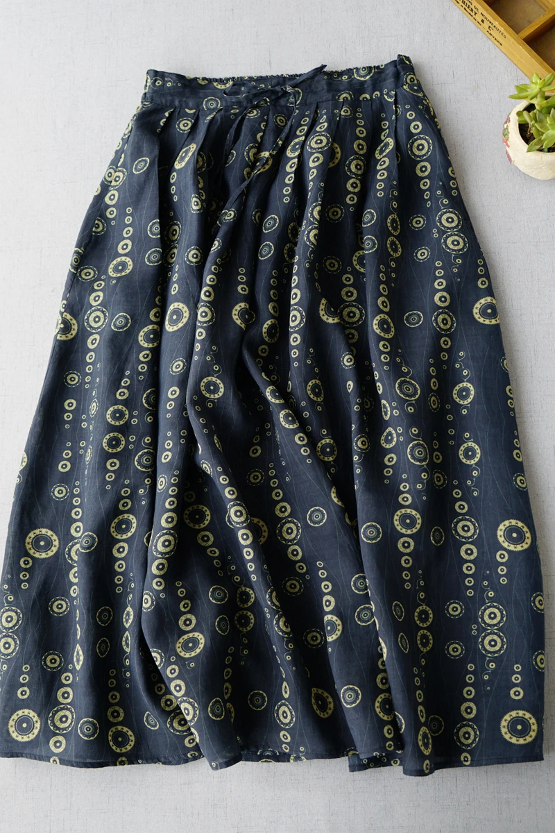 Summer New Women Casual Loose Plus Size Comfortable Water Washed Thin Ramie Print Elastic Waist All-match A-line Skirts
Summer New Women Casual Loose Plus Size Comfortable Water Washed Thin Ramie Print Elastic Waist All-match A-line Skirts