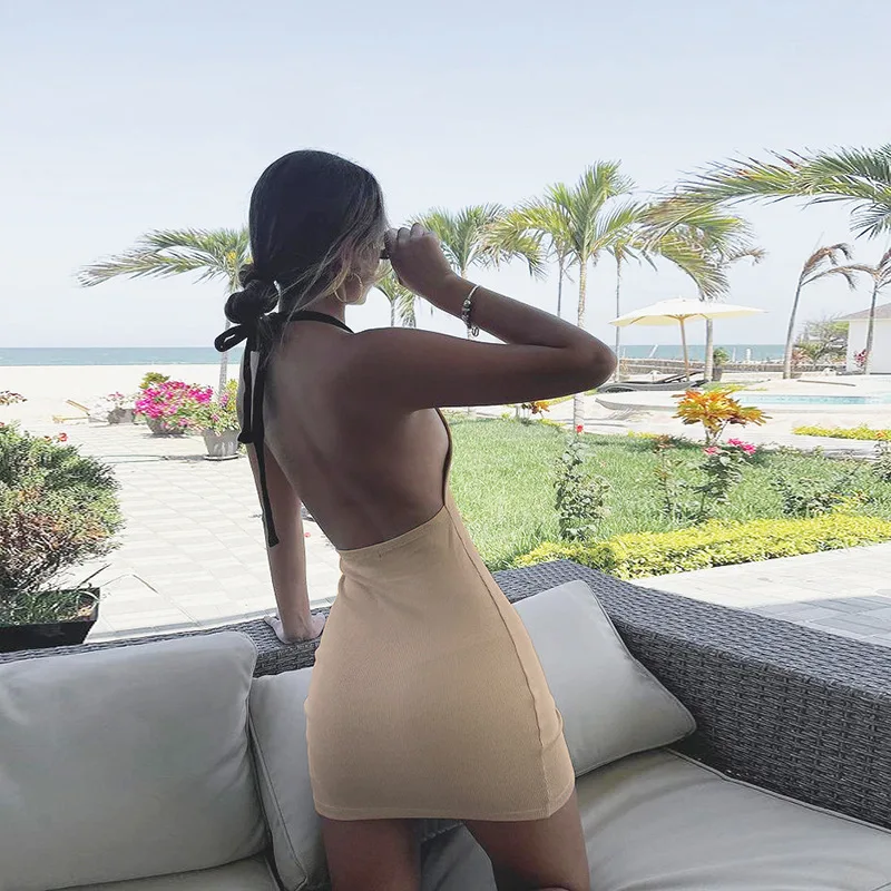 Sexy Backless Party Dresses Summer Women's Dress 2021 New Halter Casual Women's Dresses Elegant Evening Bodycon Light Sundresses
Sexy Backless Party Dresses Summer Women's Dress 2021 New Halter Casual Women's Dresses Elegant Evening Bodycon Light Sundresses