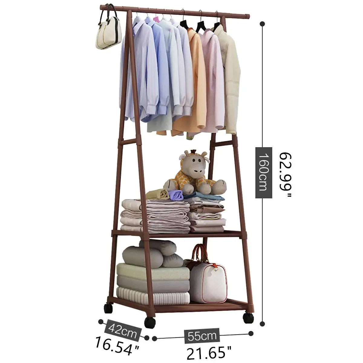 Colorful Clothes Rack Floor Standing Clothes Hanging Storage Shelf Clothes Hanger Racks w/Wheel Simple Style Bedroom Furniture 
Colorful Clothes Rack Floor Standing Clothes Hanging Storage Shelf Clothes Hanger Racks w/Wheel Simple Style Bedroom Furniture