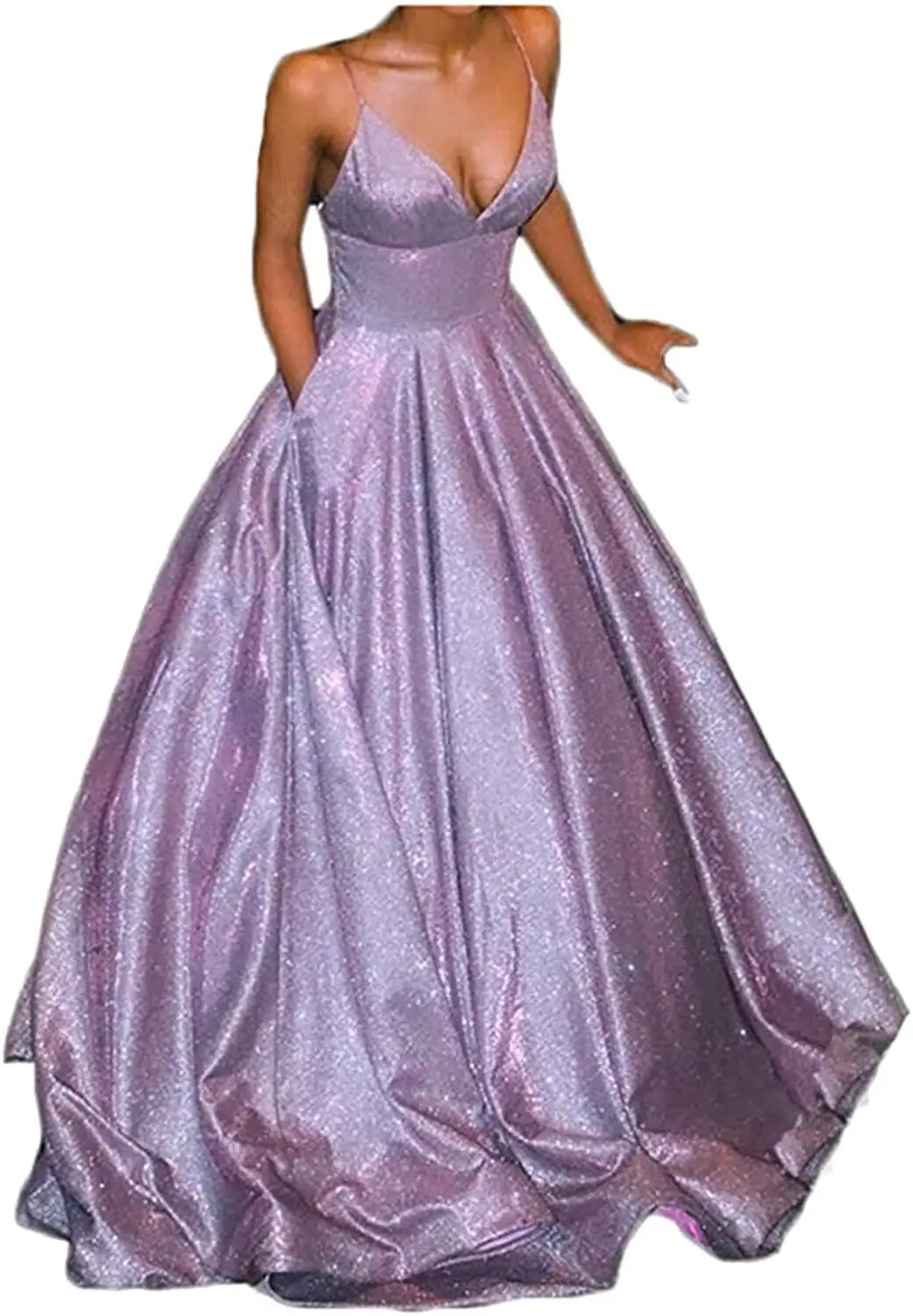 Длинные блестящие платья для выпускного вечера, с глубоким V-образным вырезом, светло-фиолетового цвета, с карманами, трапециевидного силуэта
Длинные блестящие платья для выпускного вечера, с глубоким V-образным вырезом, светло-фиолетового цвета, с карманами, трапециевидного силуэта