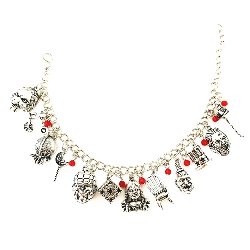 Horror Charm Bracelet Annabelle Conjuring Captain Spaulding Hellraiser Leatherface Sam Doll Trick or Treat Saw Metal Jewelry
Horror Charm Bracelet Annabelle Conjuring Captain Spaulding Hellraiser Leatherface Sam Doll Trick or Treat Saw Metal Jewelry