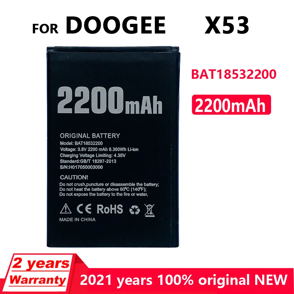 New Original 2200mAh BAT18532200 Phone Battery For DOOGEE X53 In Stock High Quality Replacement Batteries+Tracking number
New Original 2200mAh BAT18532200 Phone Battery For DOOGEE X53 In Stock High Quality Replacement Batteries+Tracking number