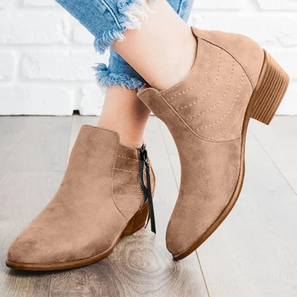 Fashion Brand Women Ankle Snow Boots Warm Suede Ladies Shoes Woman Solid Color Side Zipper Basic Vintage Elegance Boots
Fashion Brand Women Ankle Snow Boots Warm Suede Ladies Shoes Woman Solid Color Side Zipper Basic Vintage Elegance Boots