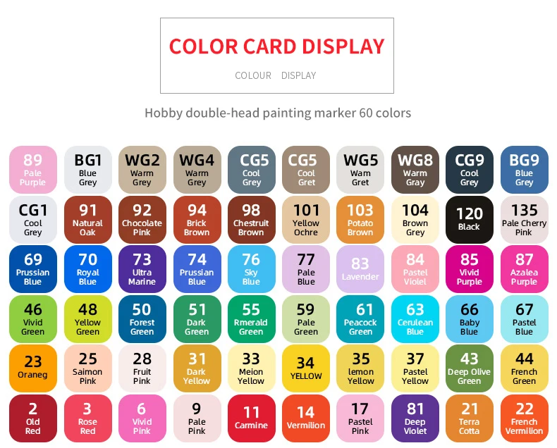 24/36/48/60 Color Markers Manga Drawing Markers Pen Alcohol Based Sketch Oily Dual Brush Pen Art Supplies
24/36/48/60 Color Markers Manga Drawing Markers Pen Alcohol Based Sketch Oily Dual Brush Pen Art Supplies