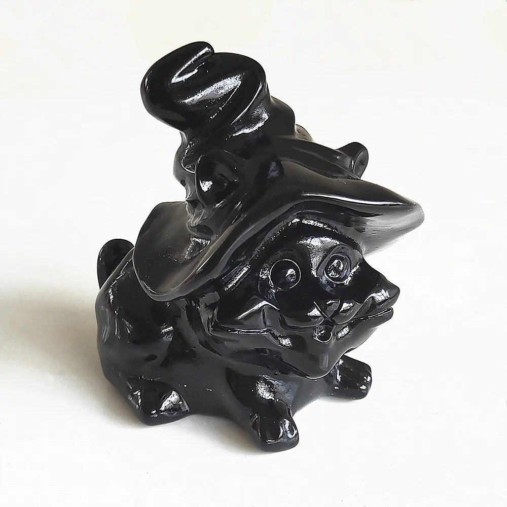 Hand Carved Natural obsidian crystal hamster black quartz mouselet with hat Reiki Healing love Gift
Hand Carved Natural obsidian crystal hamster black quartz mouselet with hat Reiki Healing love Gift