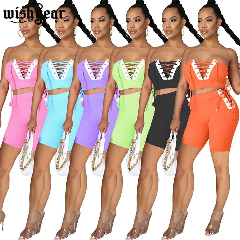 white Color Patchwork Tracksuit Slash Neck Cross-Criss Crop Top And Lace Up Shorts Casual Fitness Sport Summer Clothes For Women
white Color Patchwork Tracksuit Slash Neck Cross-Criss Crop Top And Lace Up Shorts Casual Fitness Sport Summer Clothes For Women