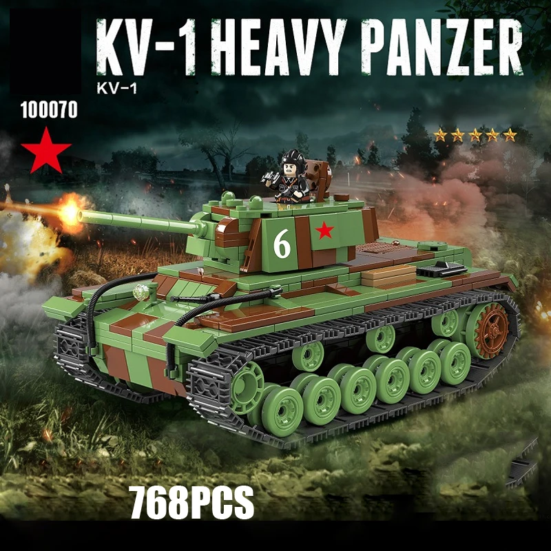 World war Soviet Union KV-1 Heavy panzer Tank batisbricks building block model ww2 army soldier figures brick toy collection
World war Soviet Union KV-1 Heavy panzer Tank batisbricks building block model ww2 army soldier figures brick toy collection