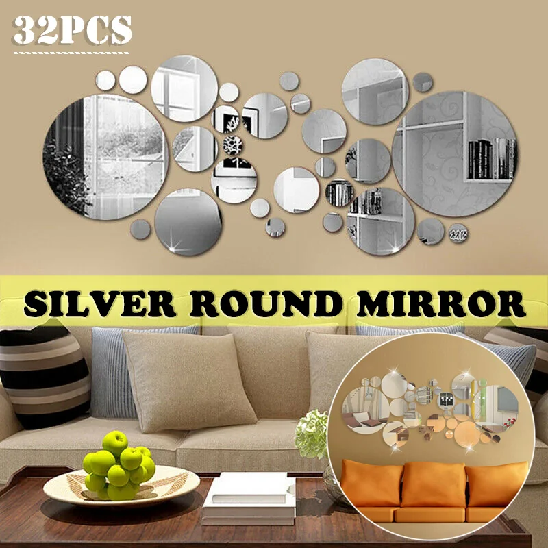 32pcs Circle Mirror Sticker 3D Mirror Tile Sticker Acrylic Wall Sticker Decal DIY Bedroom Home Art Decoration Round Mirror
32pcs Circle Mirror Sticker 3D Mirror Tile Sticker Acrylic Wall Sticker Decal DIY Bedroom Home Art Decoration Round Mirror