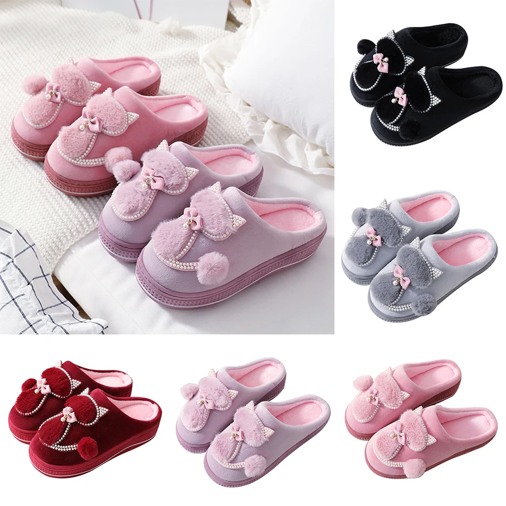 Women Winter Warm Plush Slippers Ladies Indoor Home Cotton Cute Cat slipper Female Flat Shoes Shollow Thick Heels Comfort Shoe
Women Winter Warm Plush Slippers Ladies Indoor Home Cotton Cute Cat slipper Female Flat Shoes Shollow Thick Heels Comfort Shoe