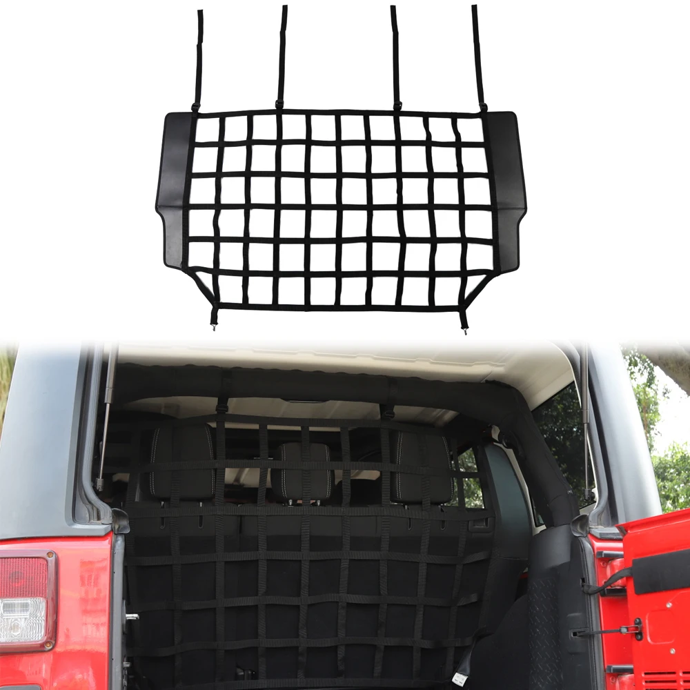 for Jeep Wrangler JK JKU 2007-2017 Rear Seat Trunk Isolation Network Pet Safety Mesh Storage Net Car Accessories PVC ABS
for Jeep Wrangler JK JKU 2007-2017 Rear Seat Trunk Isolation Network Pet Safety Mesh Storage Net Car Accessories PVC ABS
