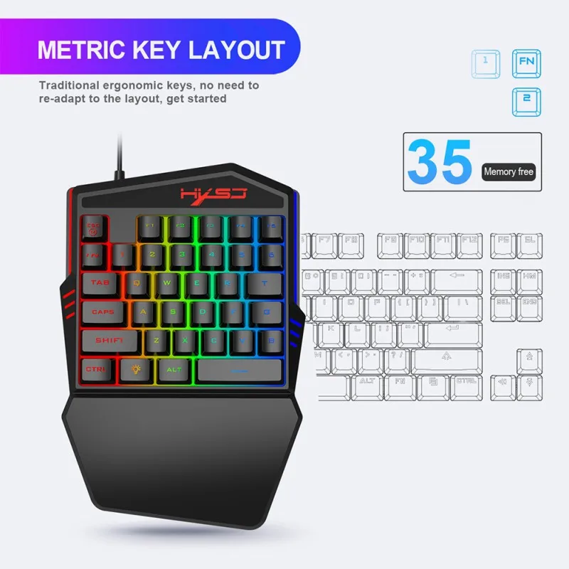 Игровая клавиатура Мышь преобразователь Bluetooth Combo RGB светодиодный подсветкой ПК