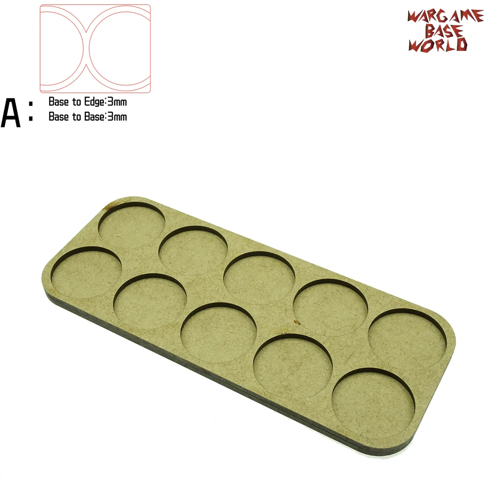 Wargame Base World - Movement Tray - 10 bases 32mm round - Double Beeline Shape MDF
Wargame Base World - Movement Tray - 10 bases 32mm round - Double Beeline Shape MDF