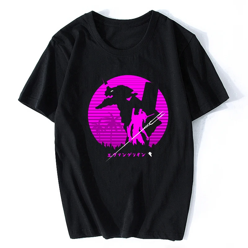 Neon Genesis Evangelion футболка ATTACK ANGEL EVA 01 02 аниме Ретро Eva Мужская Vaporwave винтажная одежда