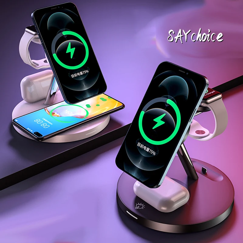 SAYchoice For Magsafe Magnetic Three-In-One Wireless Charger For iphone12 13 Phone Watch Earphone Bracket Wireless Charger
SAYchoice For Magsafe Magnetic Three-In-One Wireless Charger For iphone12 13 Phone Watch Earphone Bracket Wireless Charger